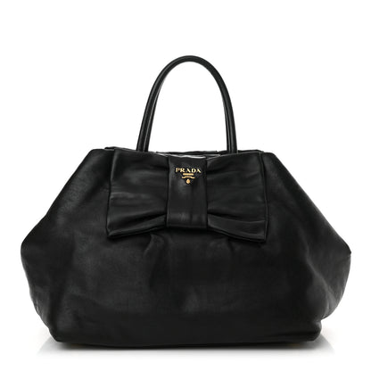Prada Nappa Fiocco Bow Tote Black 1 of 15