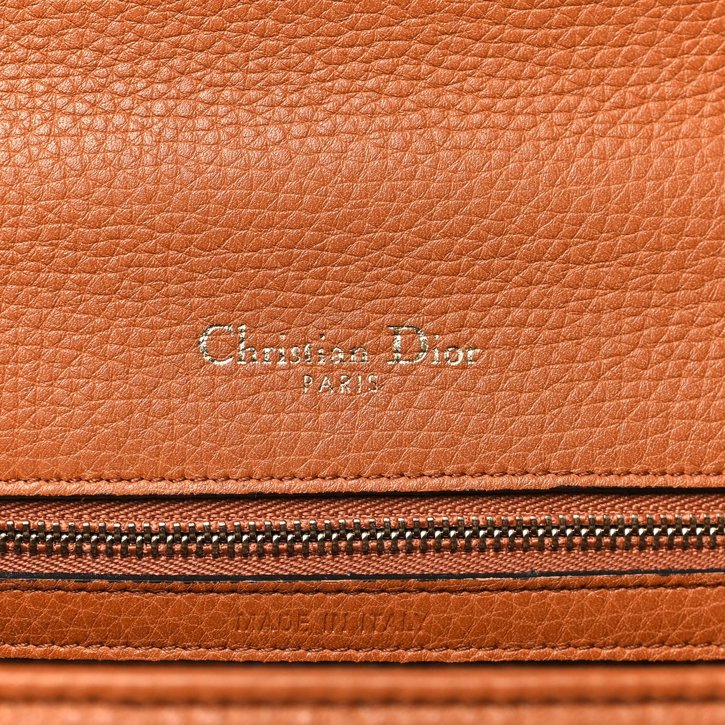 Grained Calfskin Medium Diorama Flap Bag Brown