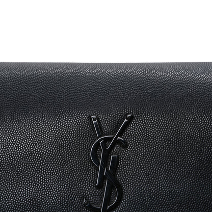 Saint Laurent Grain De Poudre Medium West Hollywood Monogram Fold-Over Black 10 of 17