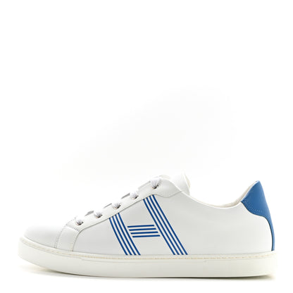 Hermes Calfskin Mens Advantage Sneakers 44 White Blue 1 of 9
