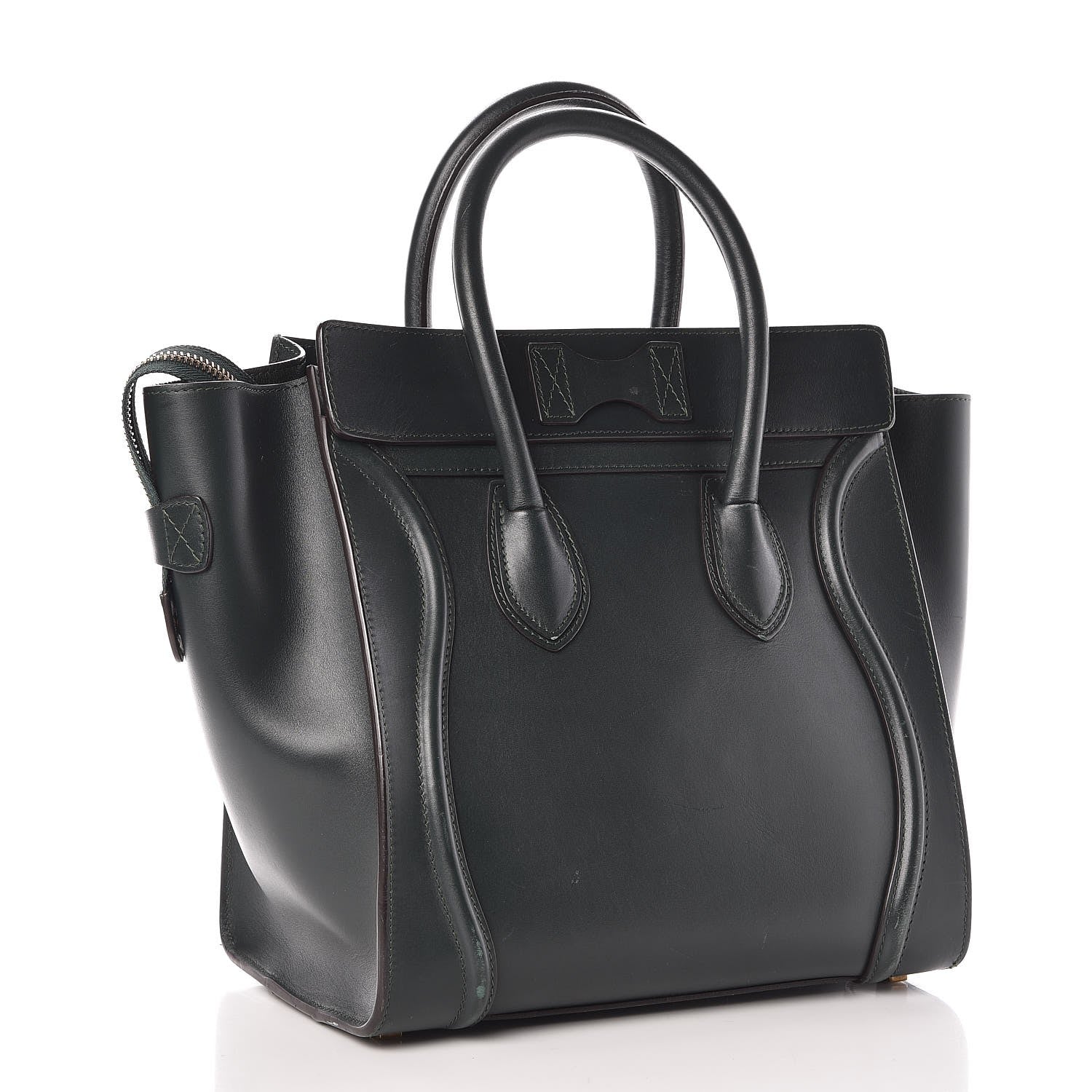 Celine Smooth Calfskin Mini Luggage Emerald 3 of 11