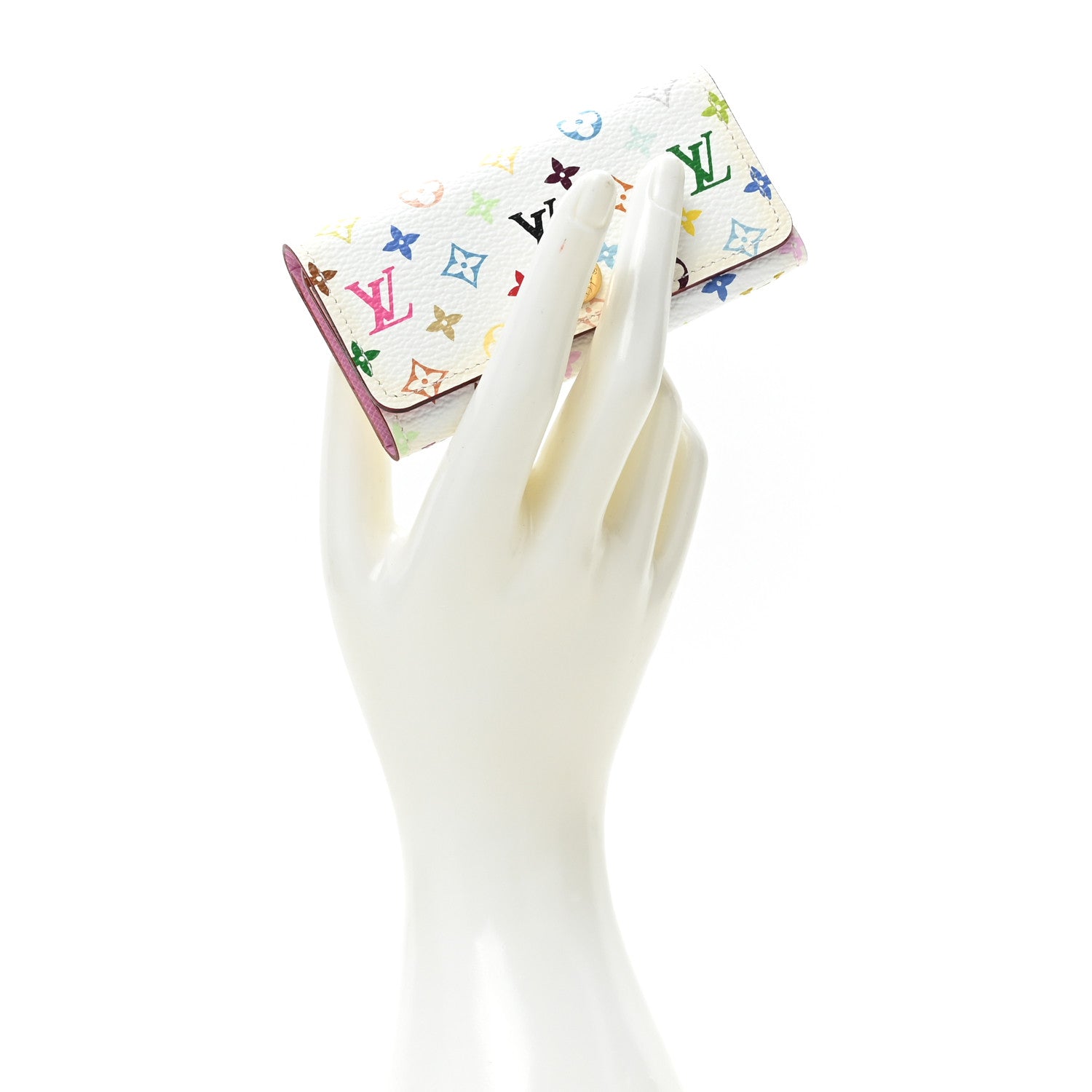 Louis Vuitton Monogram Multicolor Multicles 4 Key Holder White Litchi 2 of 9