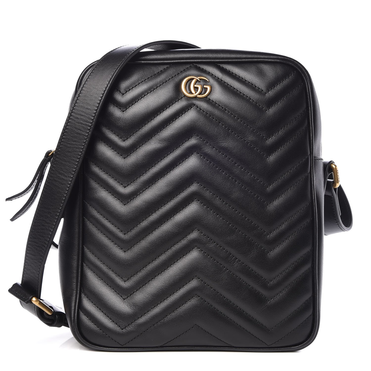 Gucci Calfskin Matelasse GG Marmont Travel Bag Black 1 of 7