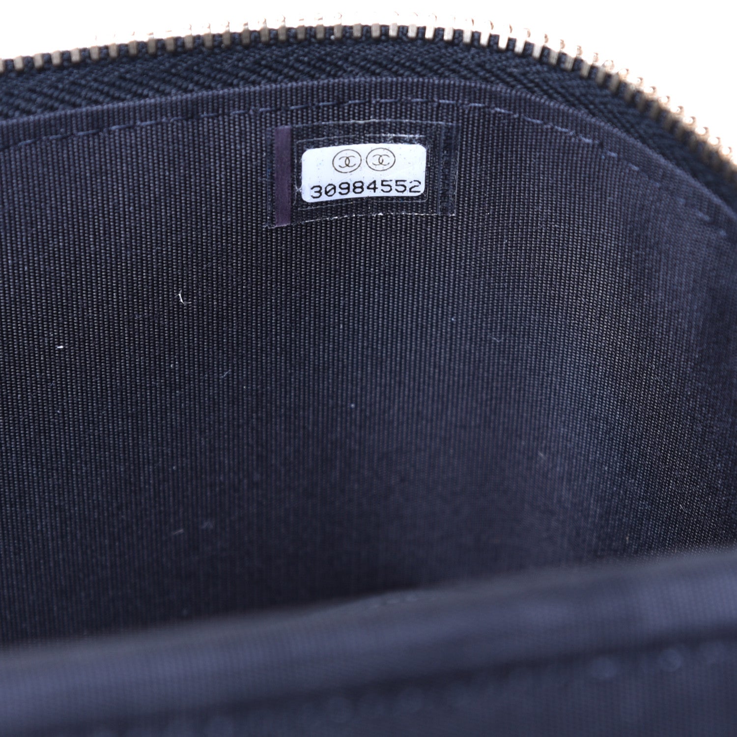 Chanel Raffia Jute Striped Small Vanity Case With Chain Black Beige 7 of 10