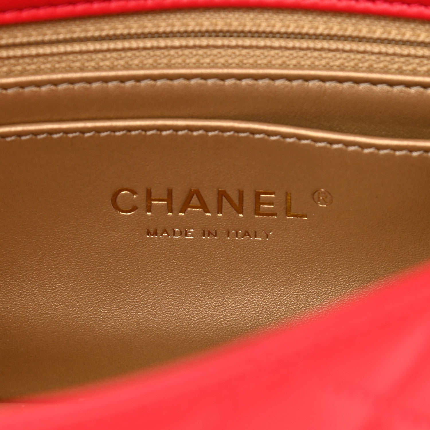 Chanel Lambskin Quilted Mini Rectangular Pearl Crush Flap Red 6 of 11