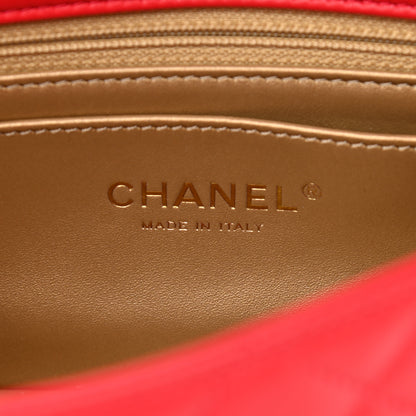 Chanel Lambskin Quilted Mini Rectangular Pearl Crush Flap Red 6 of 11