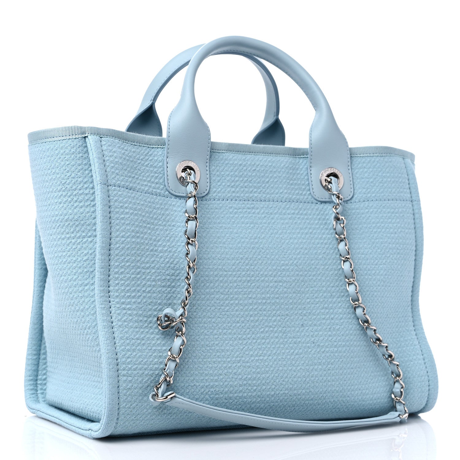 Chanel Mixed Fibers Small Deauville Tote Light Blue 4 of 10