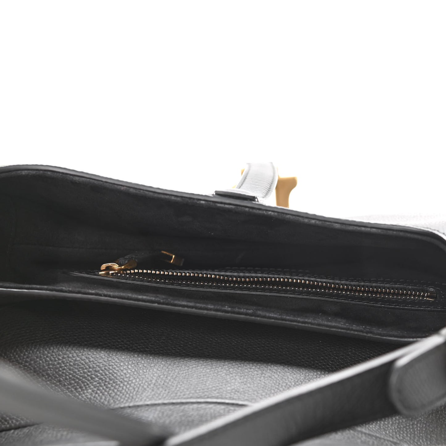 Grained Calfskin Saddle Bag Black