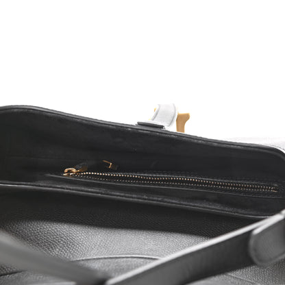Christian Dior Grained Calfskin Saddle Bag Black 5 of 9