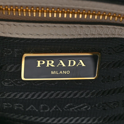 Prada Glace Calfskin Embossed Logo Camera Bag Talco 6 of 10