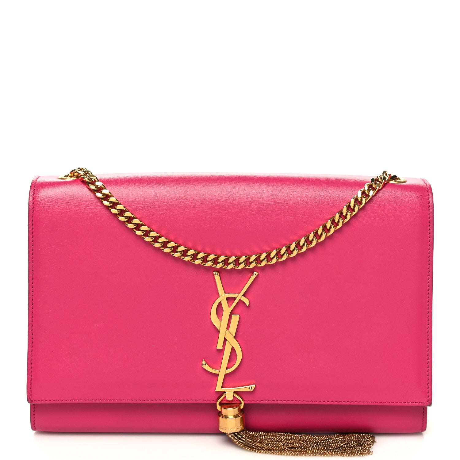 Saint Laurent Smooth Calfskin Classic Monogram Kate Tassel Chain Wallet Pink 1 of 9