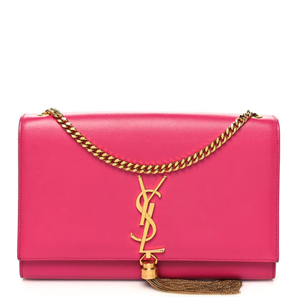 Saint Laurent Smooth Calfskin Classic Monogram Kate Tassel Chain Wallet Pink 1 of 9