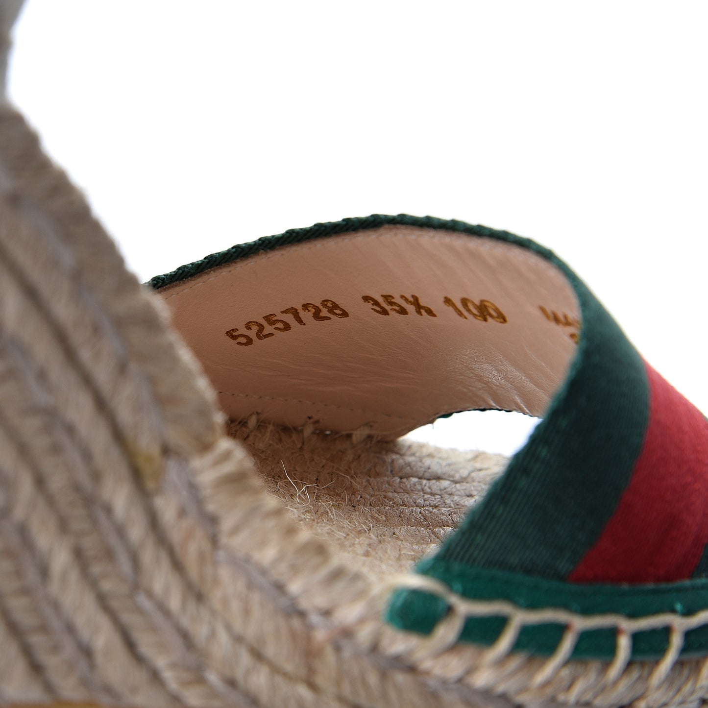 Canvas Malaga Kid Web Ankle Wrap Espadrille Wedge Sandals 35.5 Green Red Mystic White Emerald