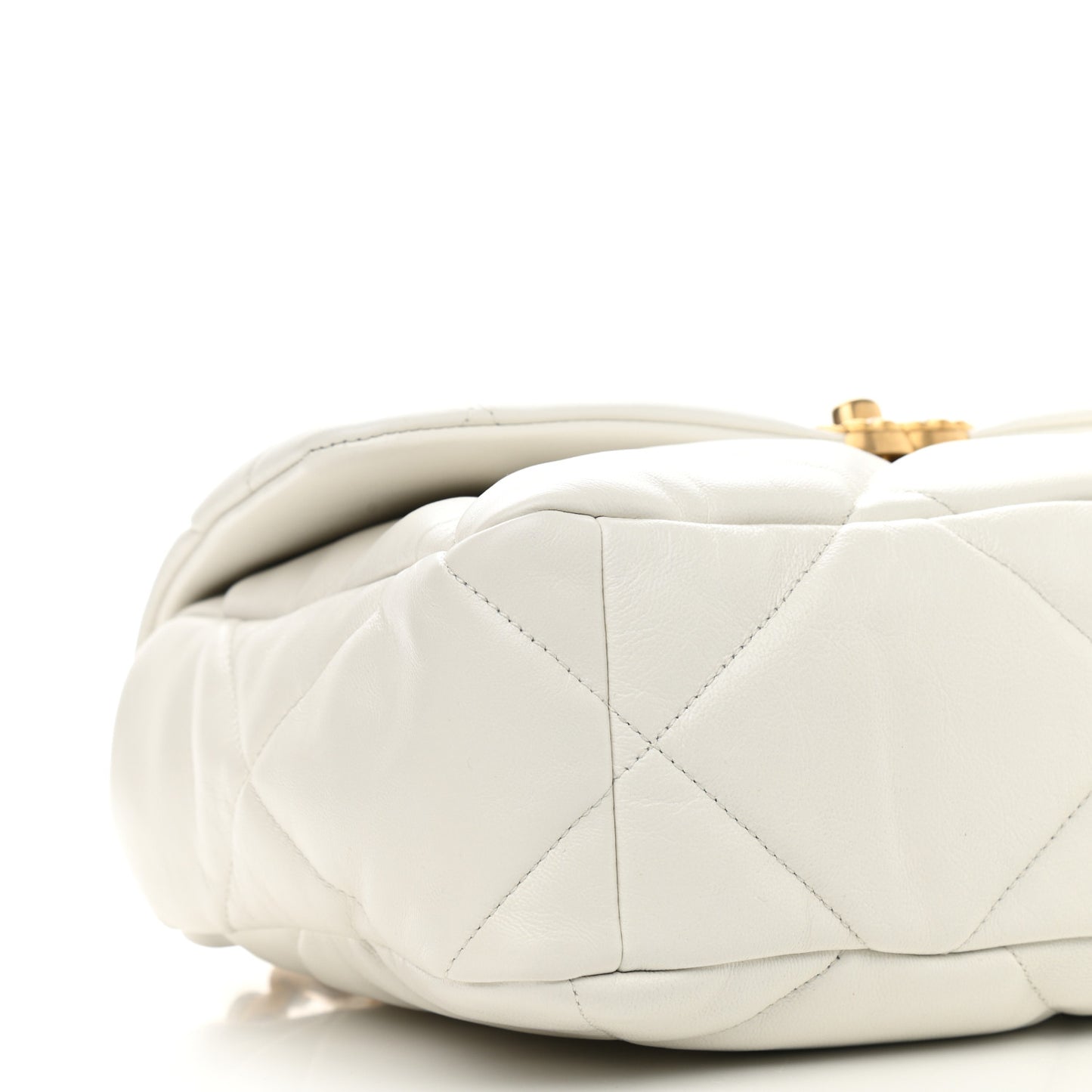Goatskin Quilted Large Chanel 19 Flap White