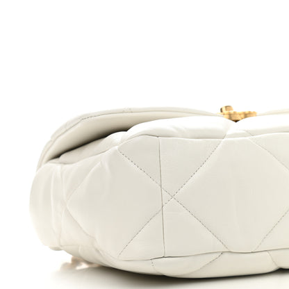 Chanel Goatskin Quilted Large Chanel 19 Flap White 8 of 10