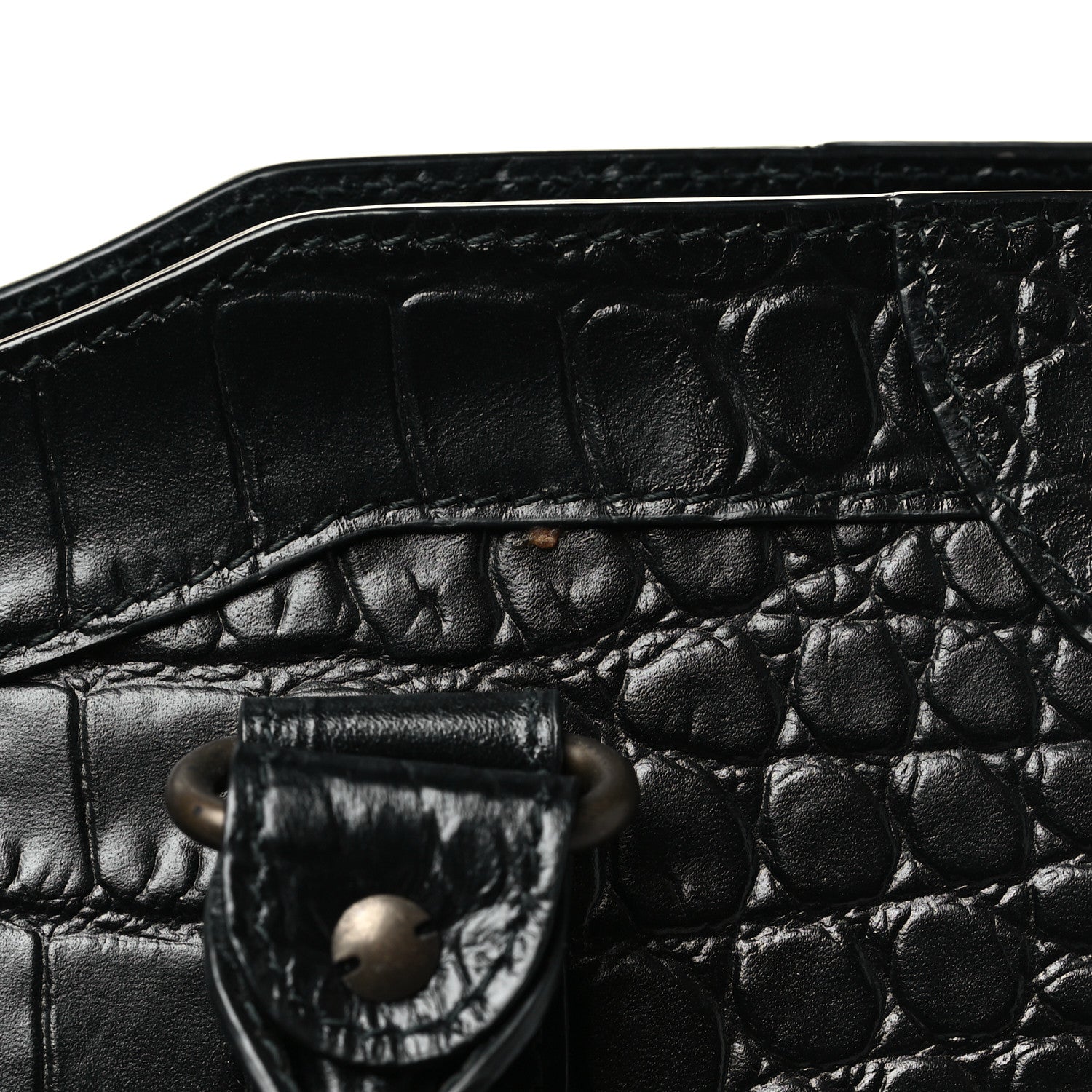Balenciaga Calfskin Crocodile Embossed Classic Hardware City Black 13 of 13