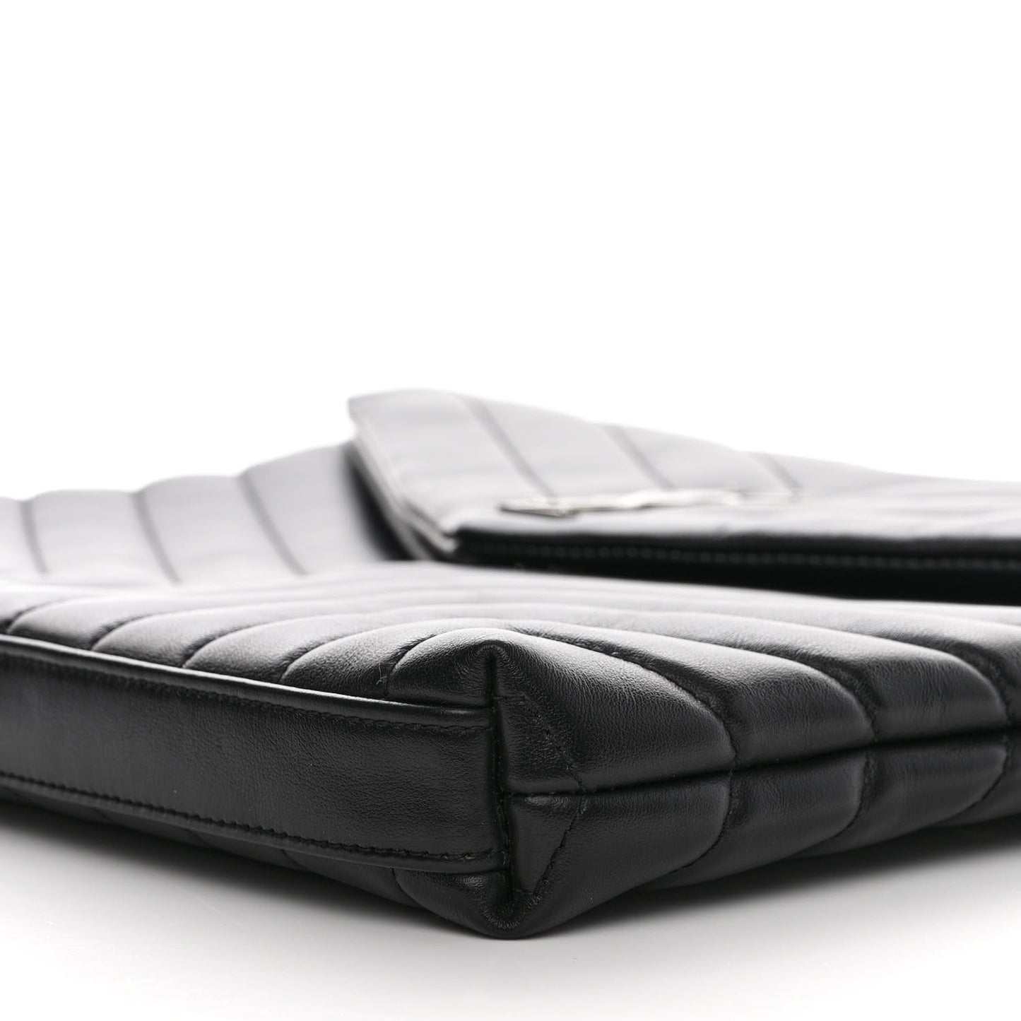 Calfskin Y Quilted Monogram Loulou Document Holder Black