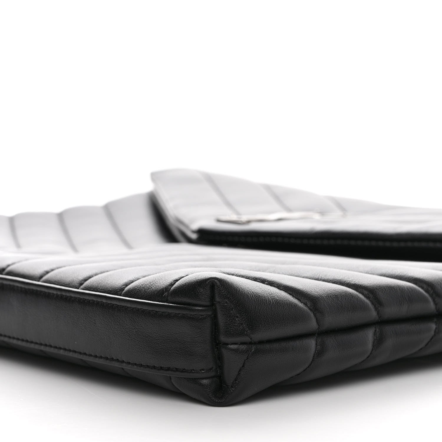 Saint Laurent Calfskin Y Quilted Monogram Loulou Document Holder Black 10 of 10