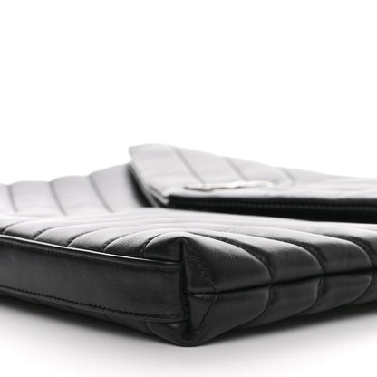 Saint Laurent Calfskin Y Quilted Monogram Loulou Document Holder Black 10 of 10