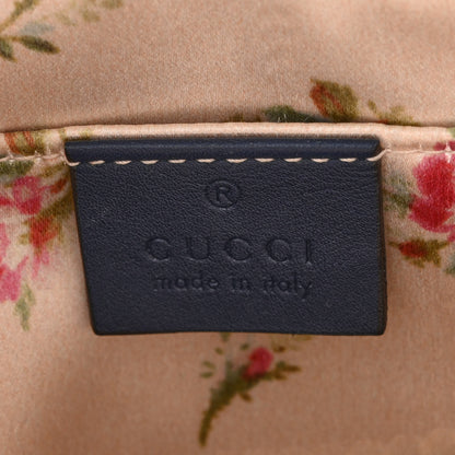 Gucci Denim Matelasse Embroidered Small GG Marmont Chain Shoulder Bag Blue 6 of 14