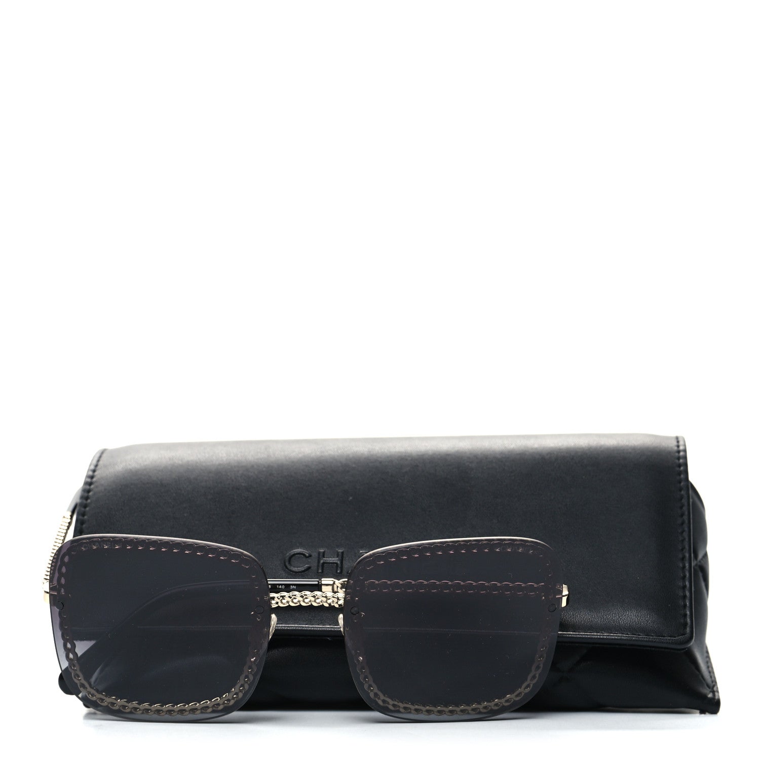 Chanel Metal Removable Chain Square Sunglasses 4244 Black 7 of 7