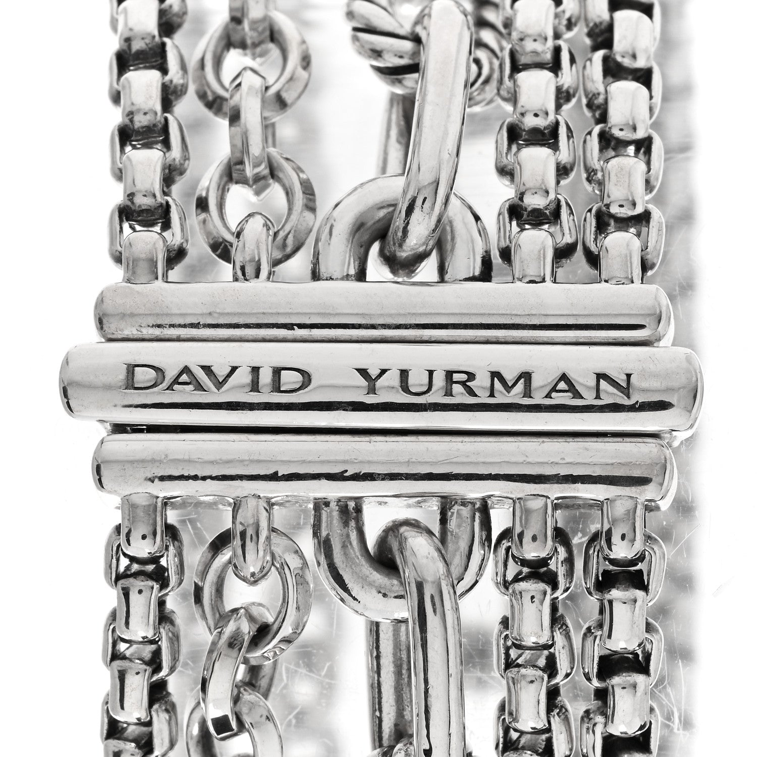 David Yurman Sterling Silver Multi Row Chain Bracelet 3 of 3