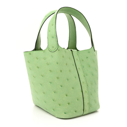Hermes Ostrich Micro Picotin Lock Vert Criquet 3 of 11