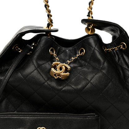 Chanel Caviar Quilted Medium Chanel 25 Handbag Black 9 of 12