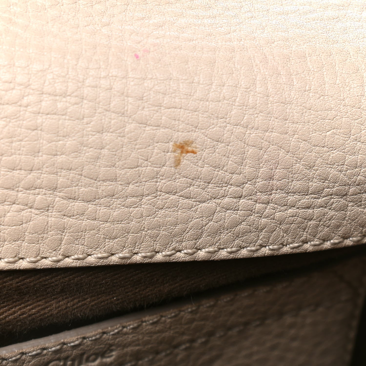 Chloe Calfskin Mini Marcie Round Crossbody Bag Abstract White 5 of 6