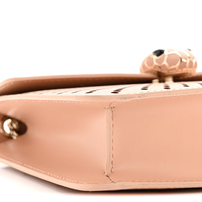 Bulgari Calfskin Laser Cut Small Serpenti Forever Diamond Blast Top Handle Bag White Beige 9 of 11