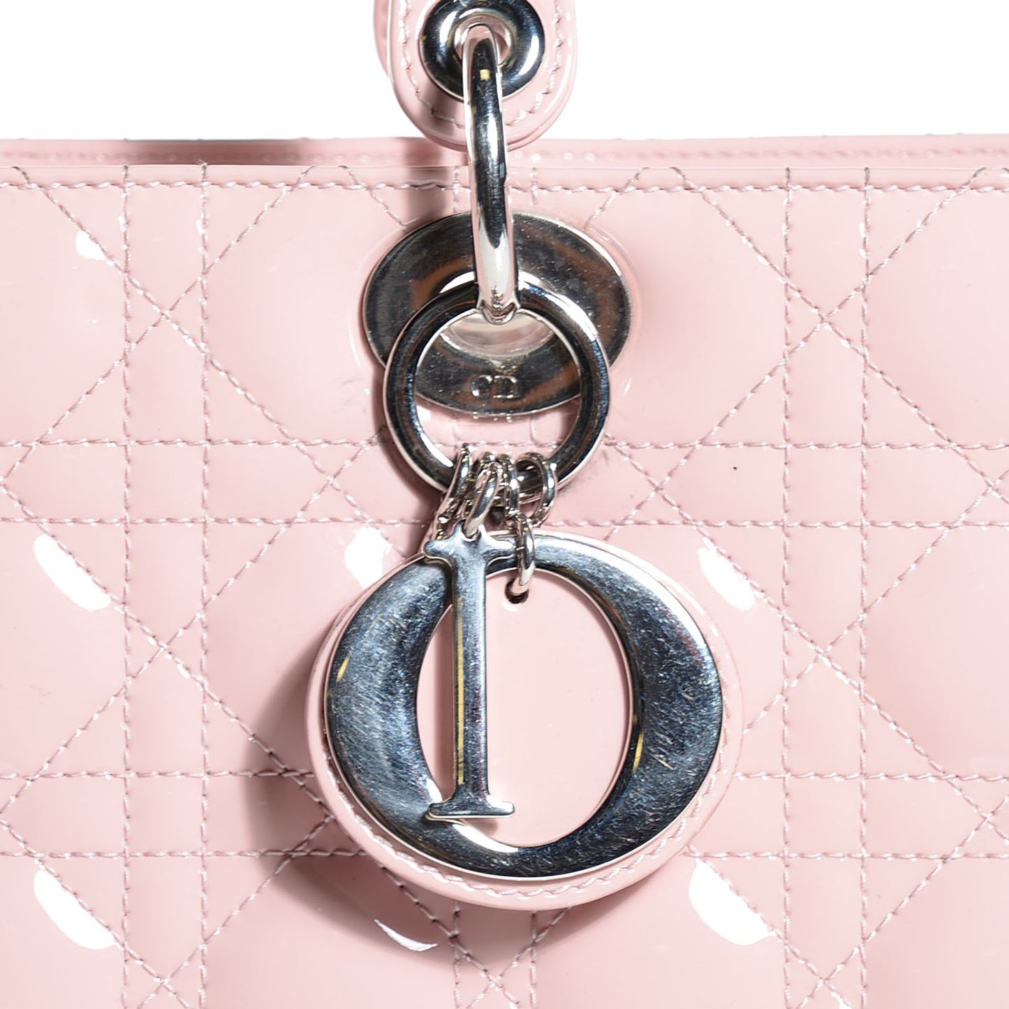 Patent Cannage Large Lady Dior Light Pink