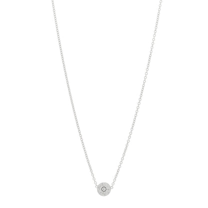 Roberto Coin 18K White Gold Diamond Pois Mois Circle Pendant Necklace 1 of 4