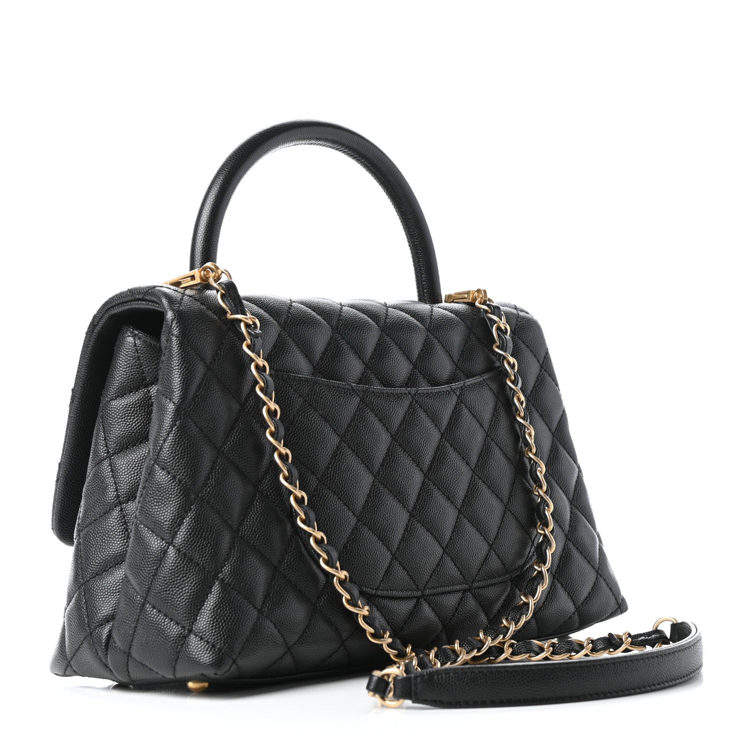 Chanel Caviar Quilted Small Coco Handle Flap Black 3 of 10