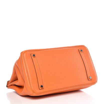 Hermes Taurillon Clemence Birkin 35 Orange 6 of 41
