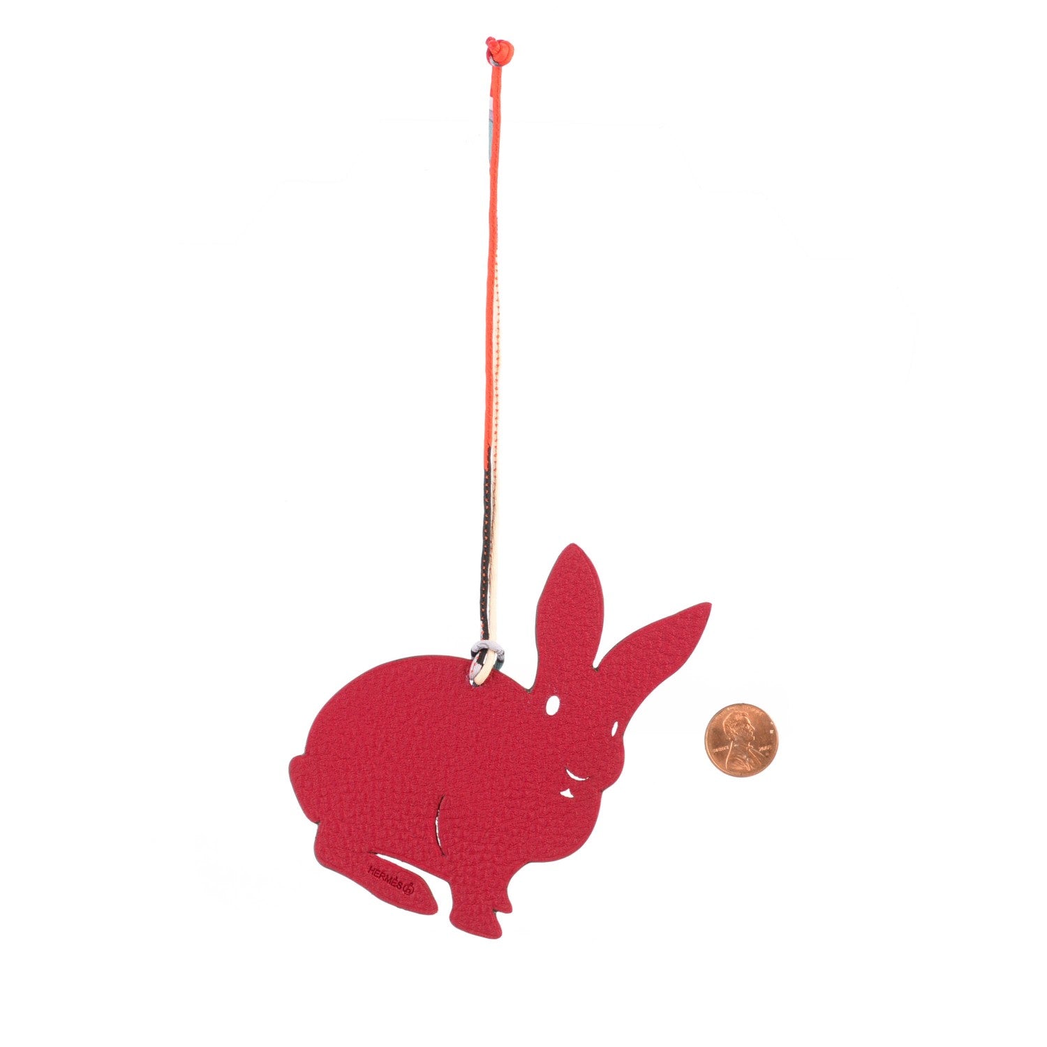 Hermes Epsom Togo Petit H Rabbit Bag Charm Bleu Izmir Rubis 2 of 3