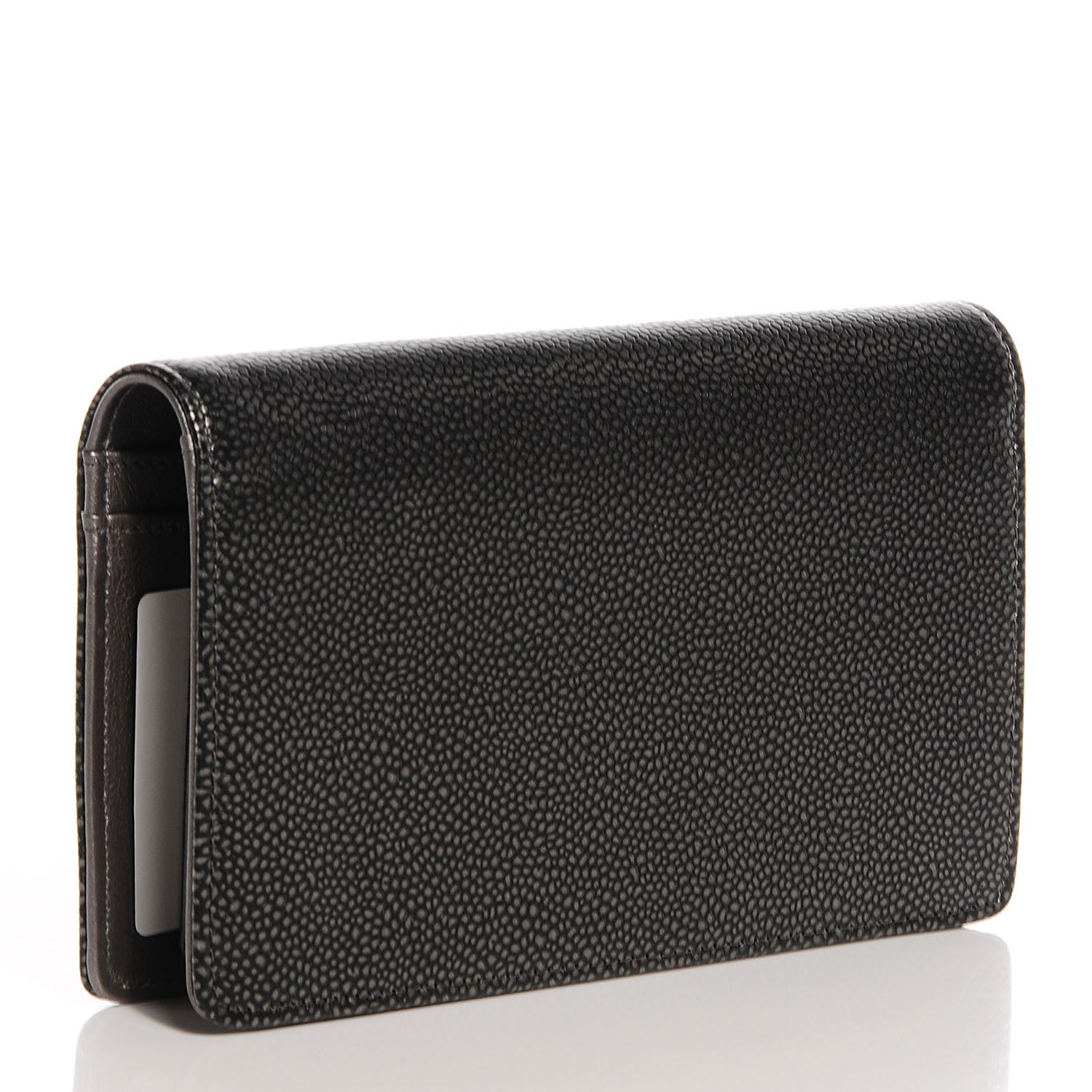 Chanel Caviar Yen Wallet Dark Silver 3 of 9