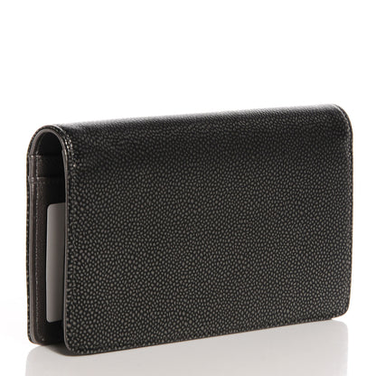 Chanel Caviar Yen Wallet Dark Silver 3 of 9
