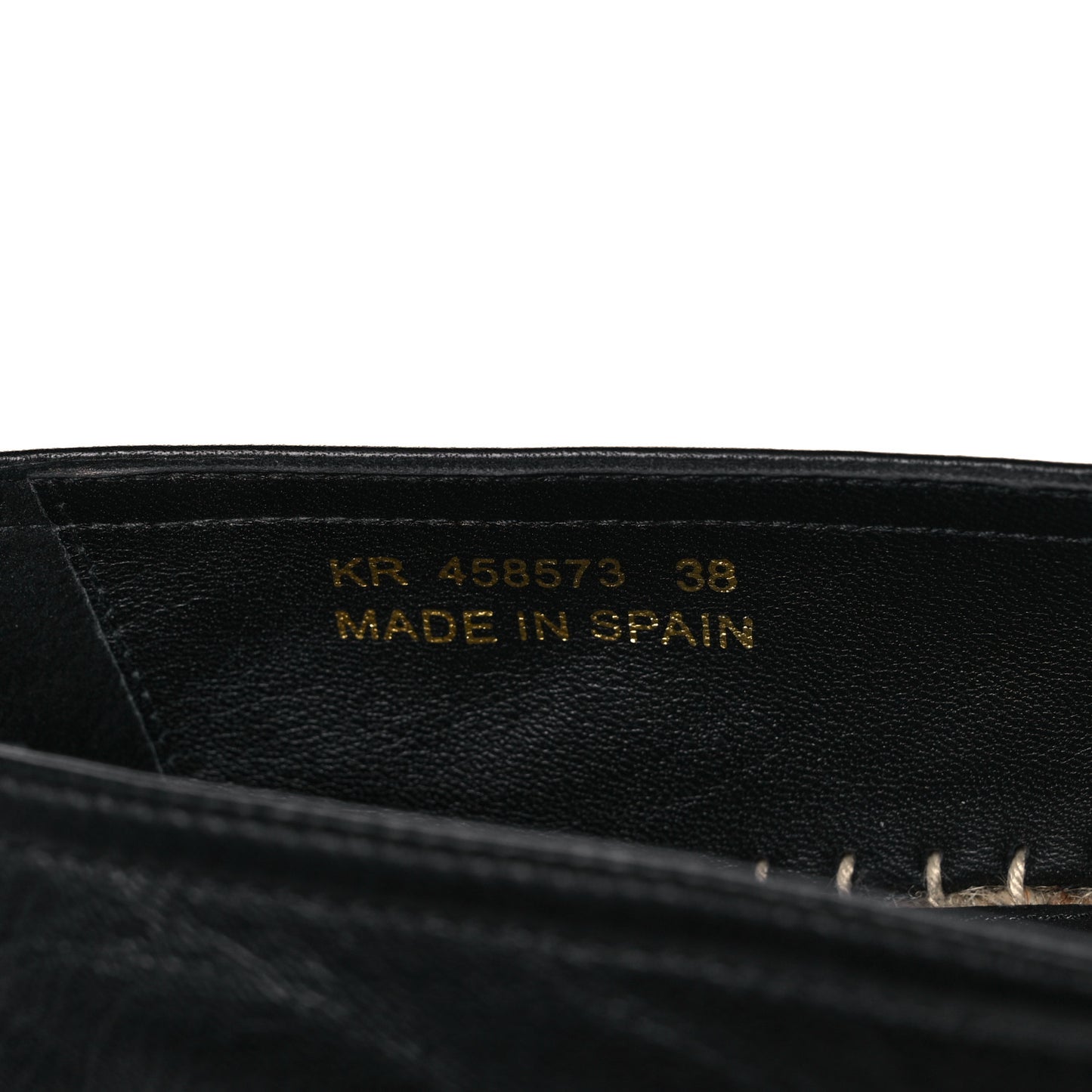 Lambskin Monogram Espadrilles 38 Black