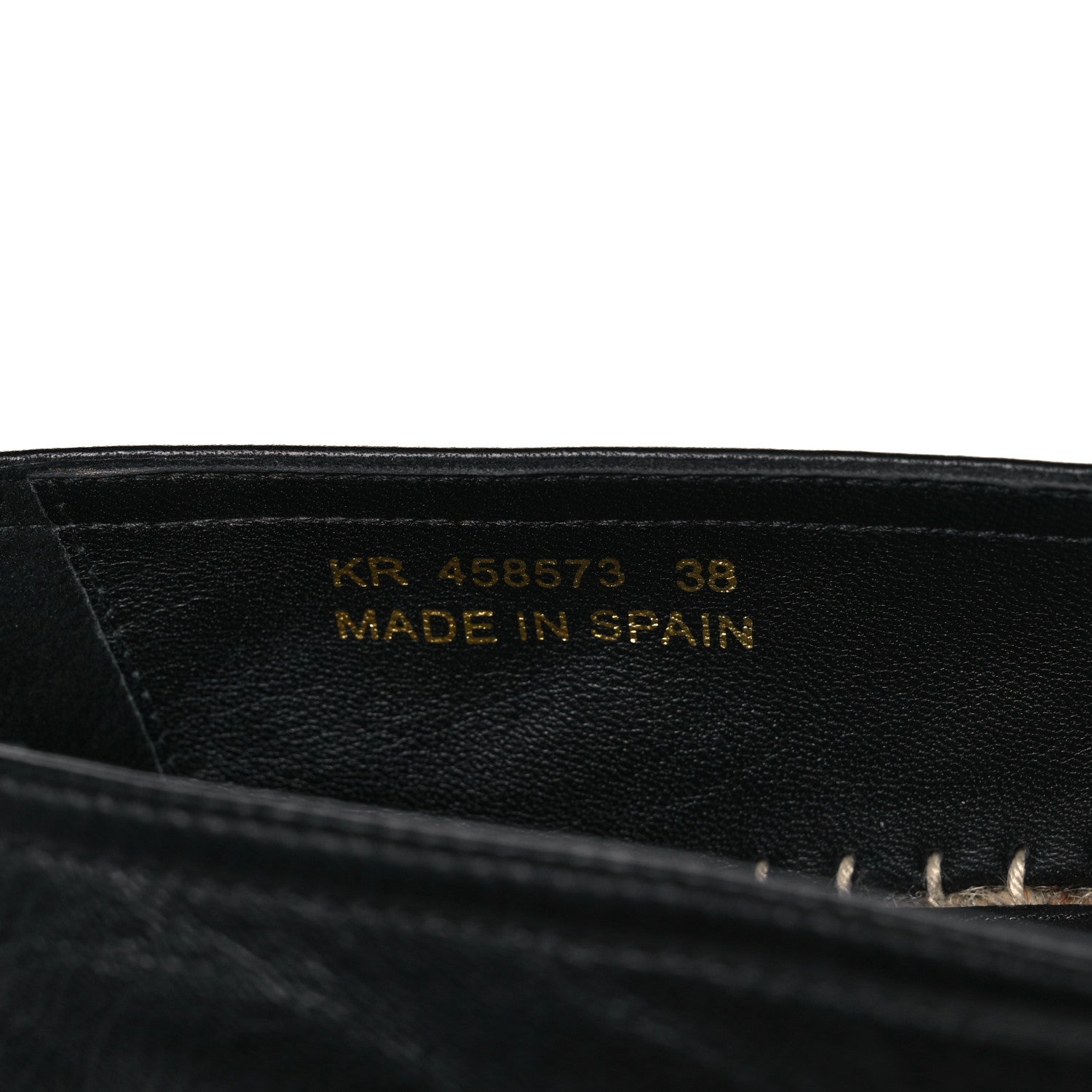 Saint Laurent Lambskin Monogram Espadrilles 38 Black 8 of 9