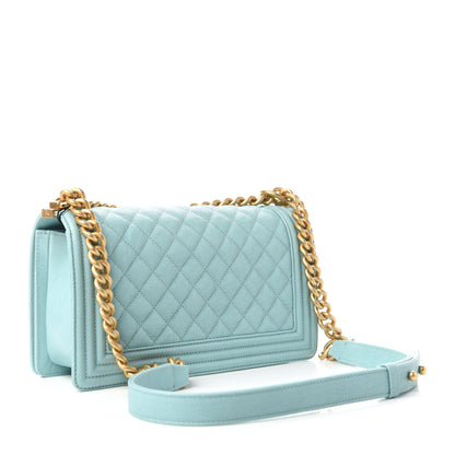 Chanel Caviar Quilted Medium Boy Flap Light Blue 4 of 12