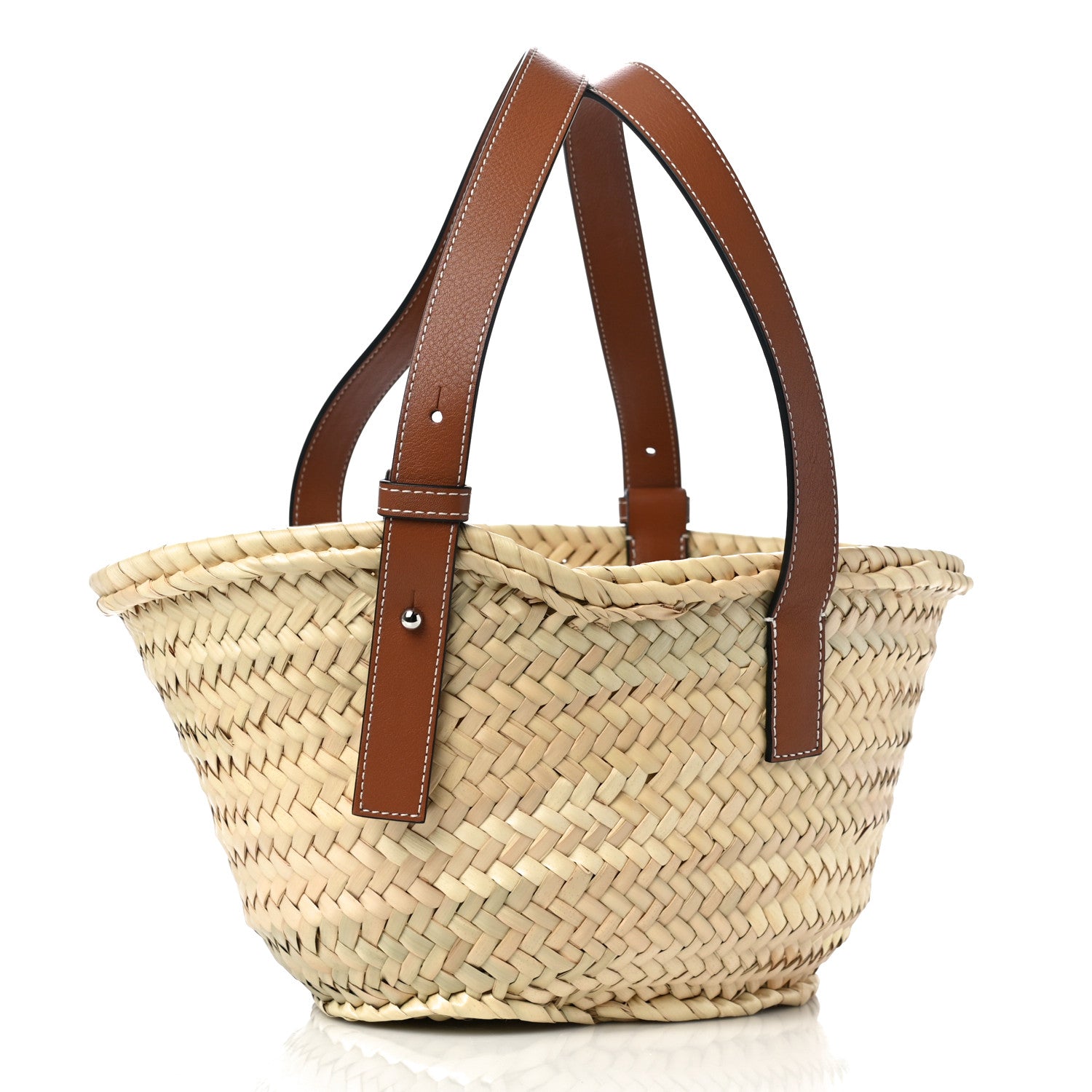 Loewe Raffia Small Basket Tote Bag Natural Tan 3 of 10