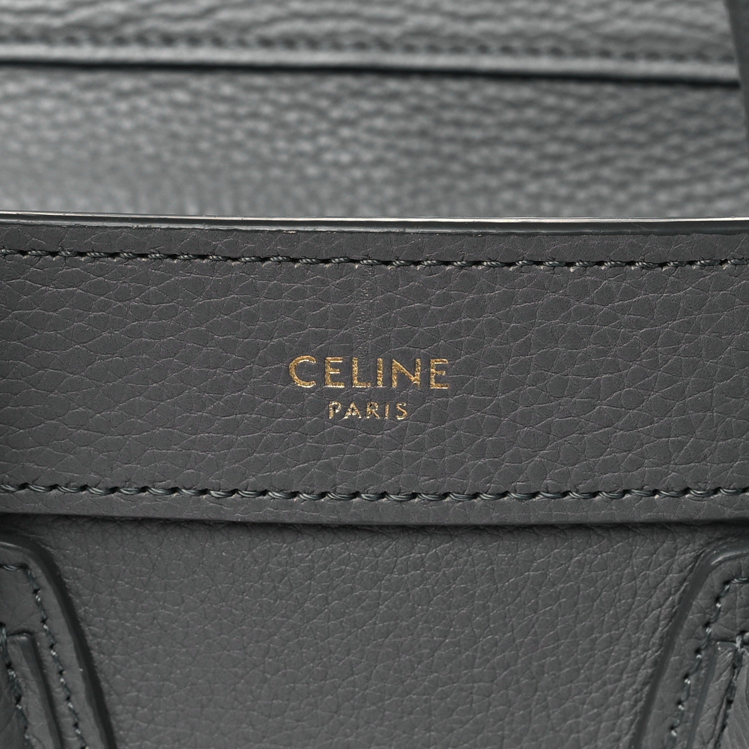 Celine Drummed Calfskin Nano Luggage Kohl 6 of 15