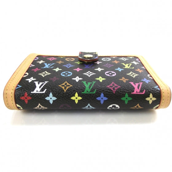 Louis Vuitton Monogram Multicolor French Purse Wallet Black 5 of 8