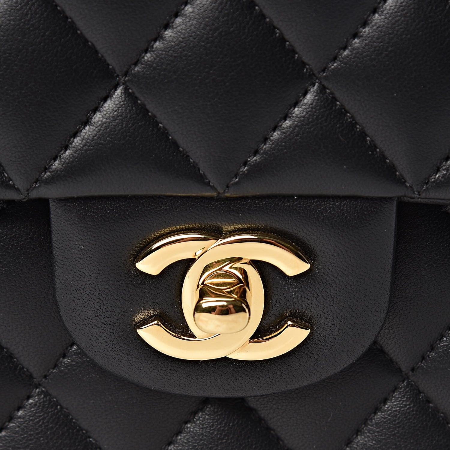 Chanel Lambskin Quilted Medium Double Flap Black 9 of 12