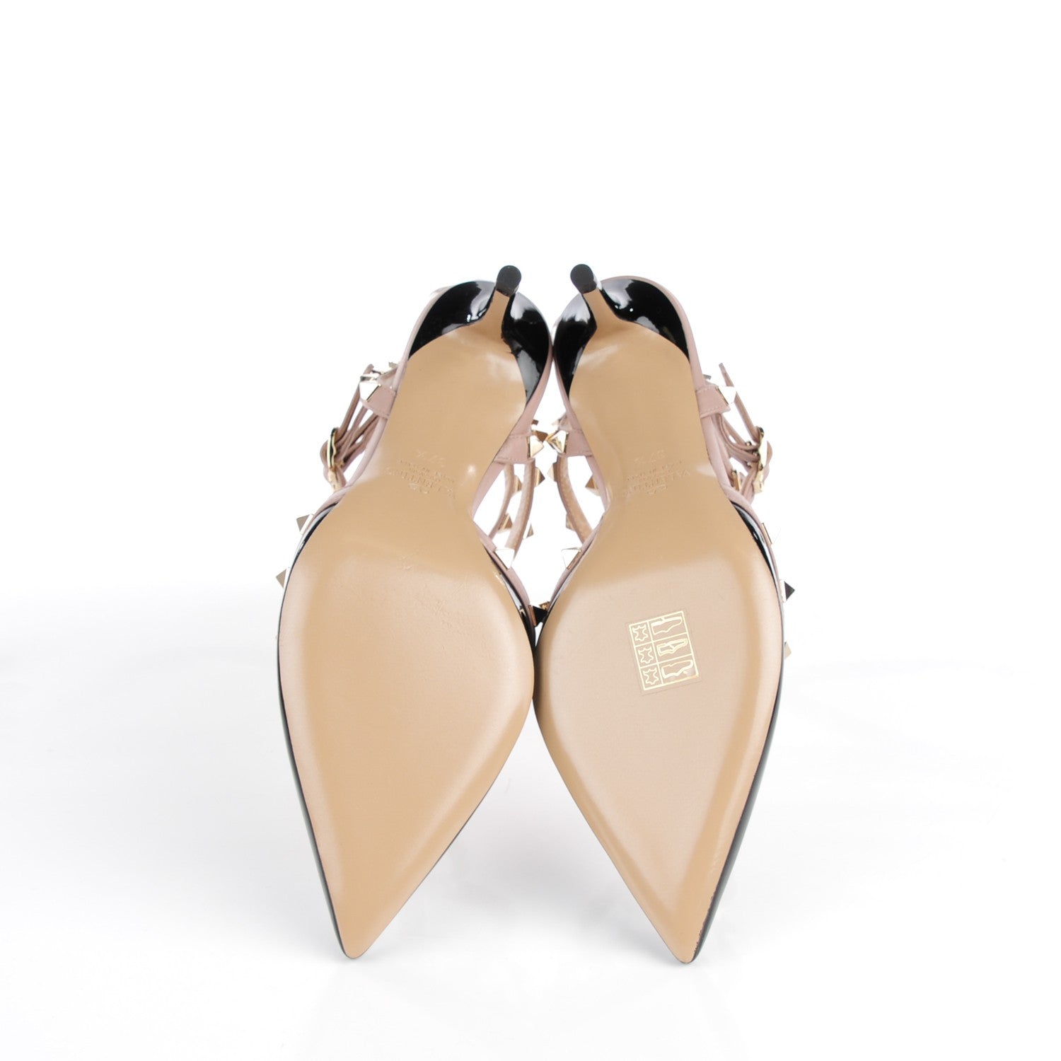 Valentino Garavani Patent Nappa Rockstud Ankle Strap 65mm Pumps 37.5 Black Poudre 5 of 8