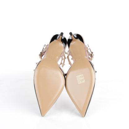 Valentino Garavani Patent Nappa Rockstud Ankle Strap 65mm Pumps 37.5 Black Poudre 5 of 8