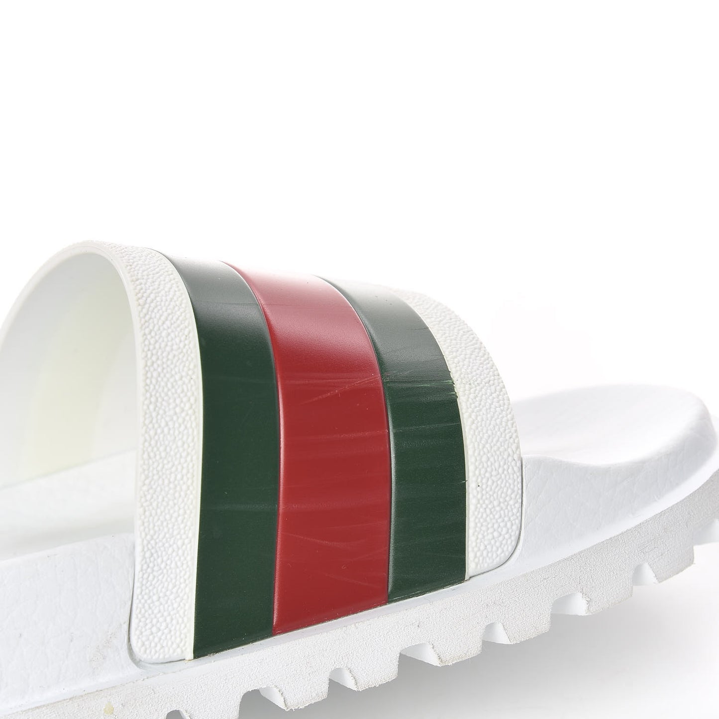 Rubber Web Mens Lug Sole Slide Sandals 6 Great White Green Red