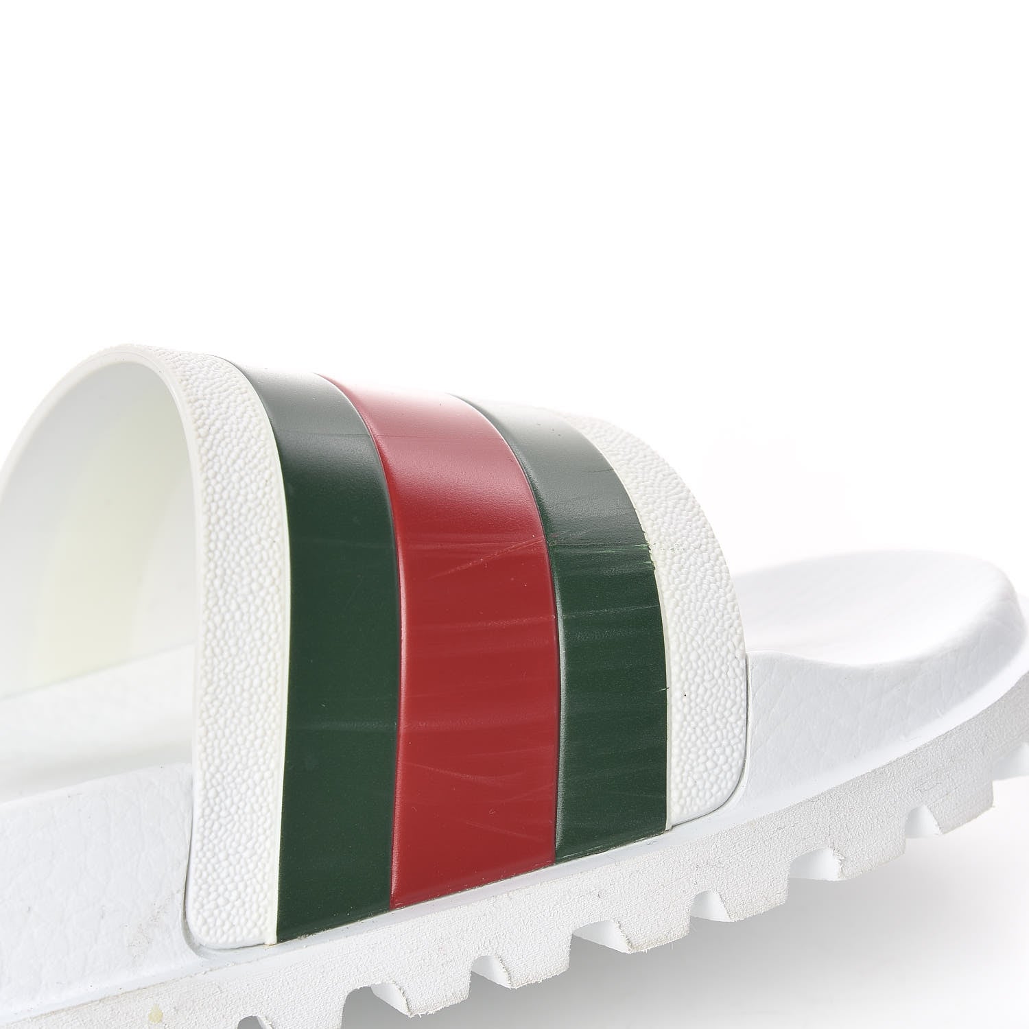 Gucci Rubber Web Mens Lug Sole Slide Sandals 6 Great White Green Red 16 of 17