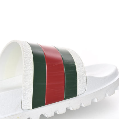 Gucci Rubber Web Mens Lug Sole Slide Sandals 6 Great White Green Red 16 of 17