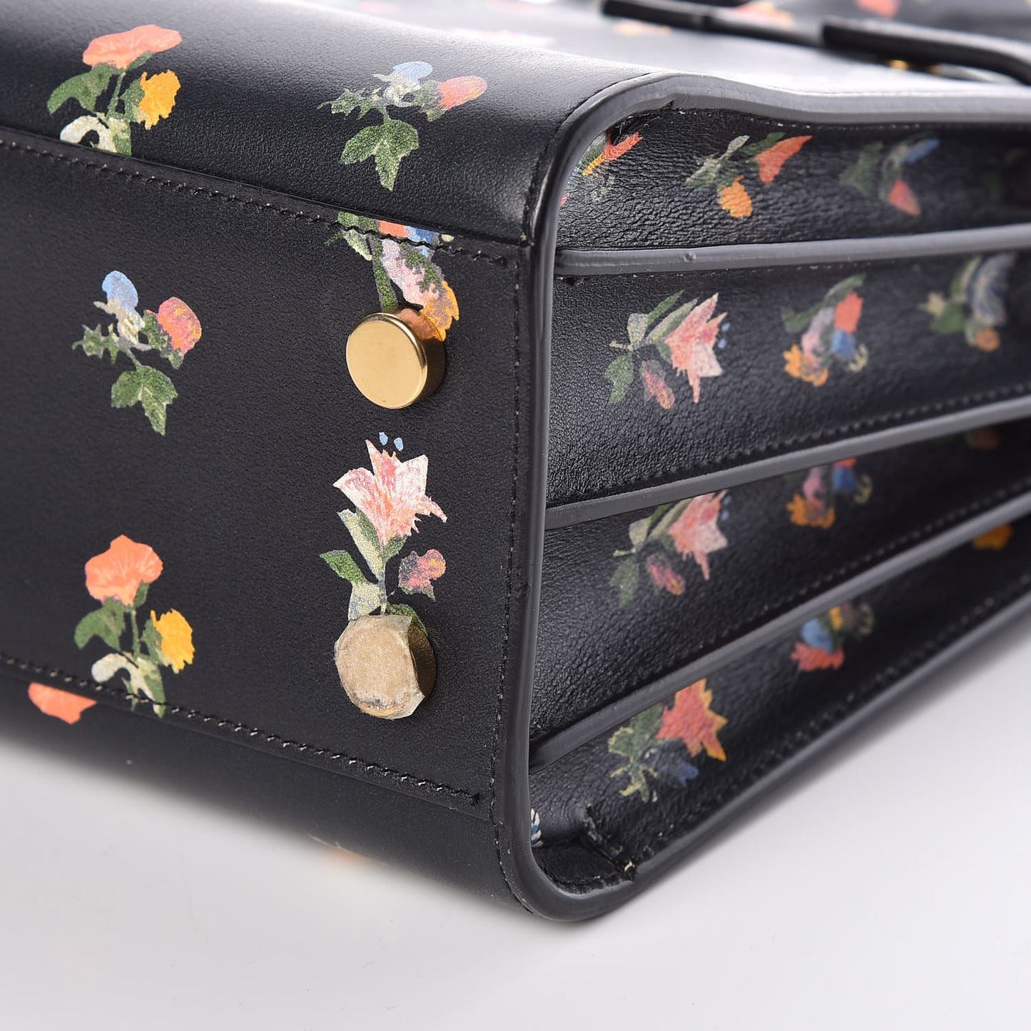 Calfskin Prairie Printed Nano Sac De Jour Black